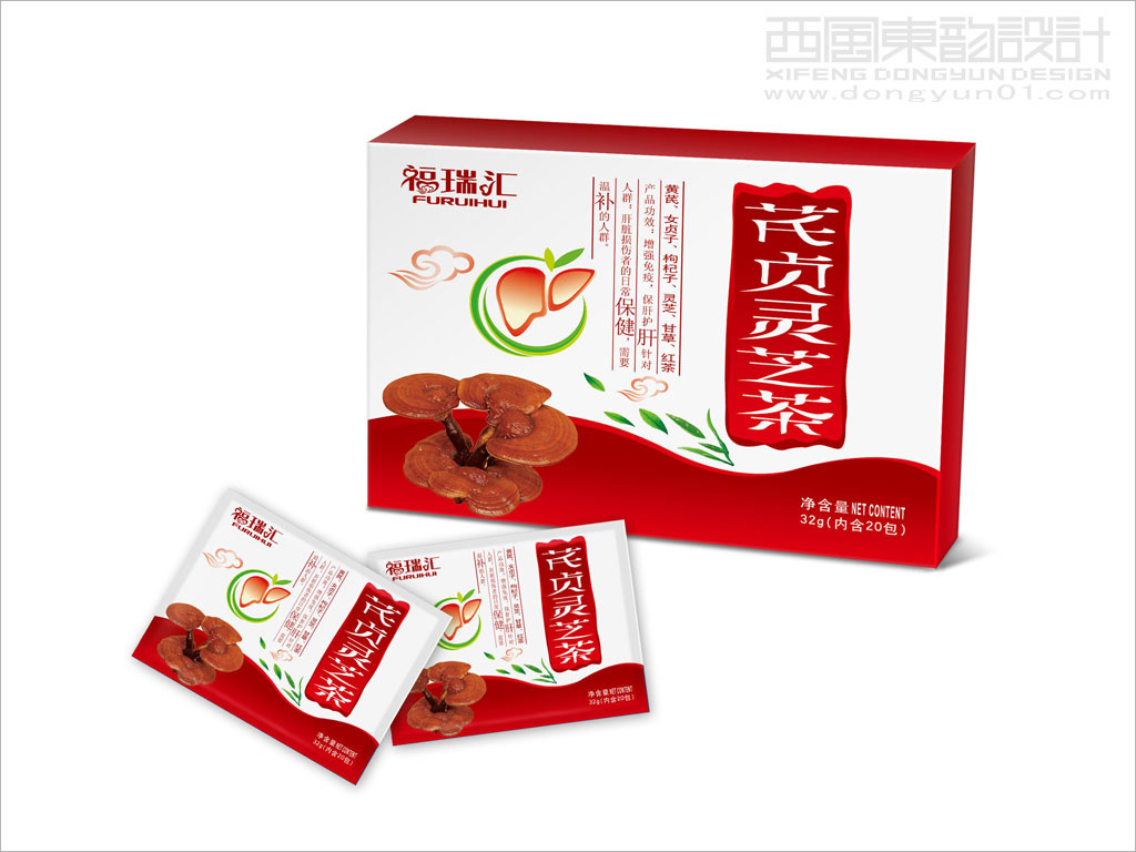 內(nèi)蒙古福瑞藥業(yè)系列保健茶包裝設計之芪貞靈芝茶包裝設計