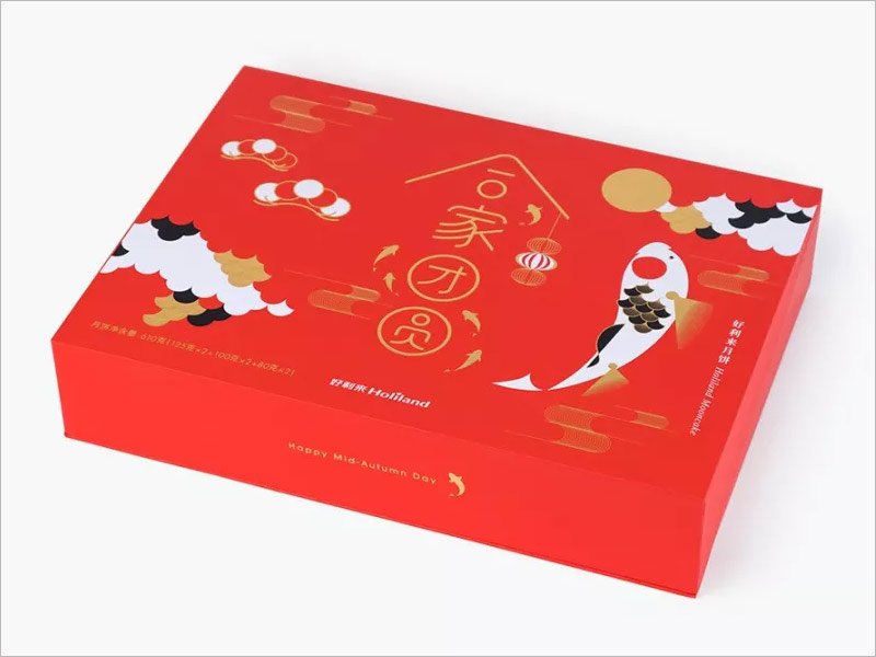 好利來月餅禮盒包裝設(shè)計，合家團(tuán)圓，連年有余