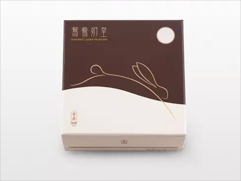 鴛鴦奶皇月餅包裝設(shè)計，寥寥數(shù)筆，簡潔傳神。
