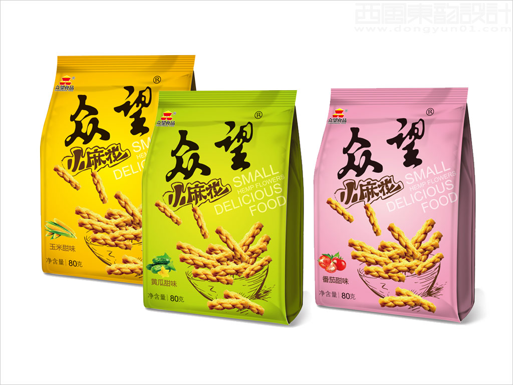 湖北眾望科工貿(mào)有限公司眾望小麻花休閑食品包裝袋設(shè)計