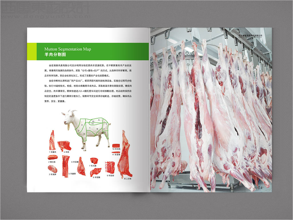 河北金宏清真肉類有限公司畫冊(cè)設(shè)計(jì)之羊肉分隔圖內(nèi)頁(yè)設(shè)計(jì)