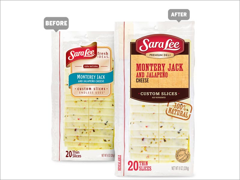 美國Sara Lee奶酪食品新舊包裝設(shè)計(jì)對比