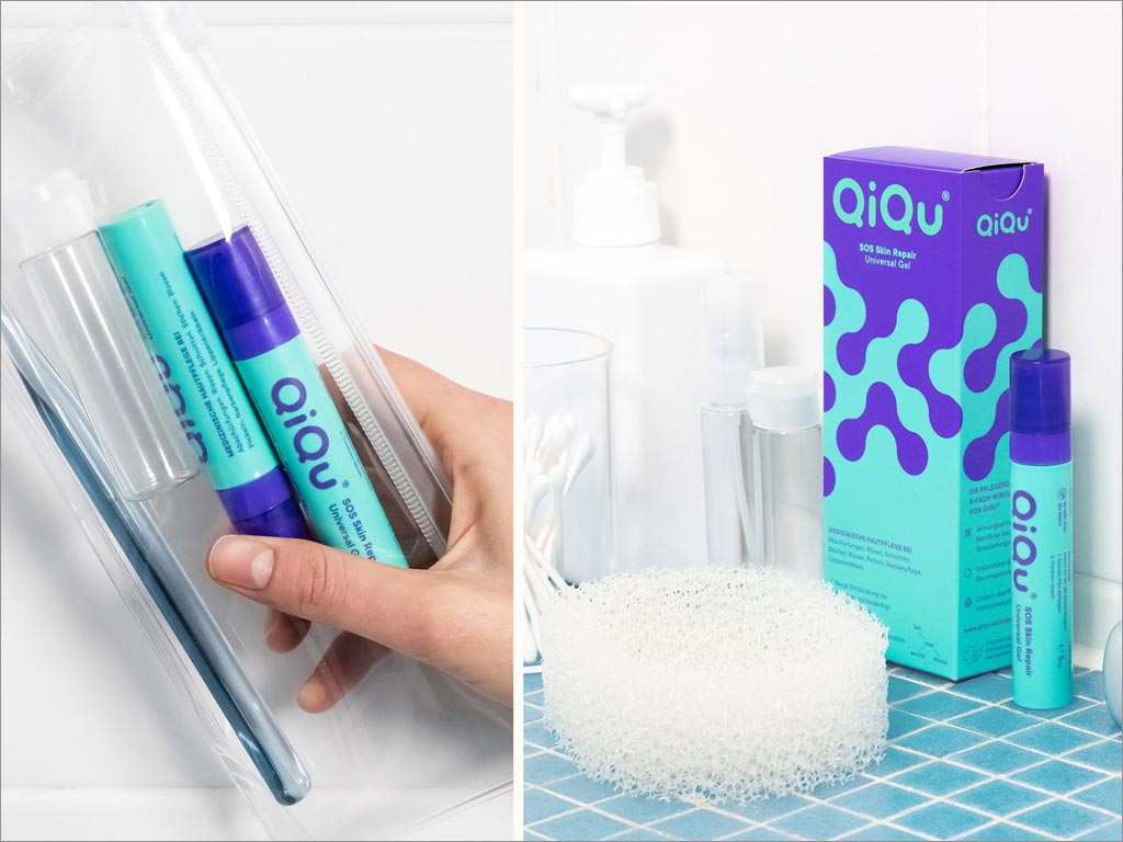 德國QiQu皮膚修復(fù)通用凝膠藥品包裝設(shè)計實物照片
