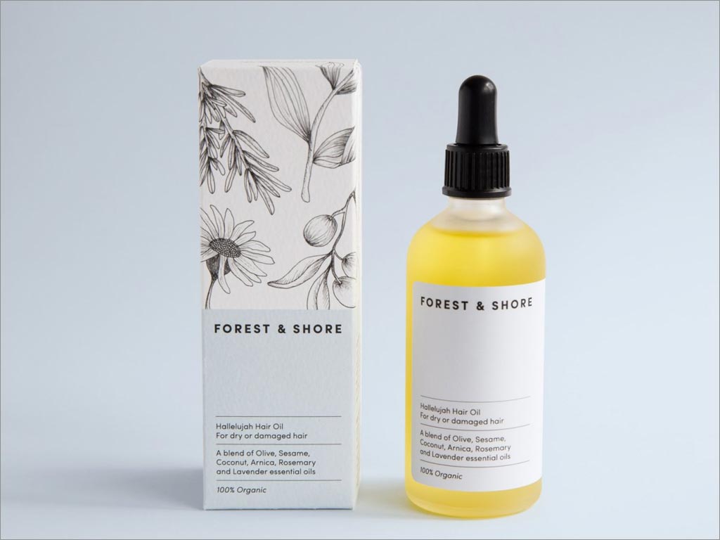 瑞典Forest＆Shore有機護膚品外盒與瓶標包裝設(shè)計