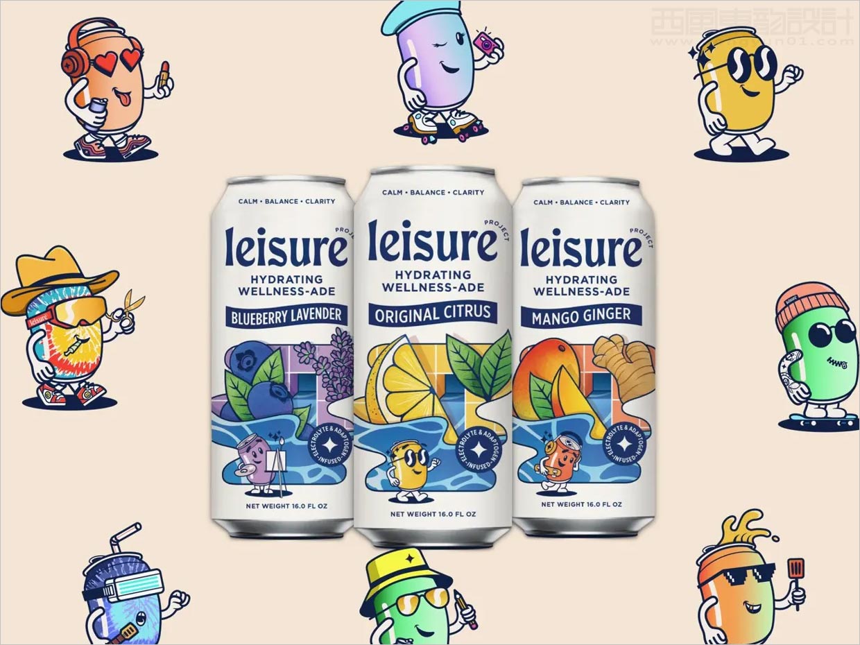 專為流媒體創(chuàng)意人士的Leisure功能飲料包裝設計