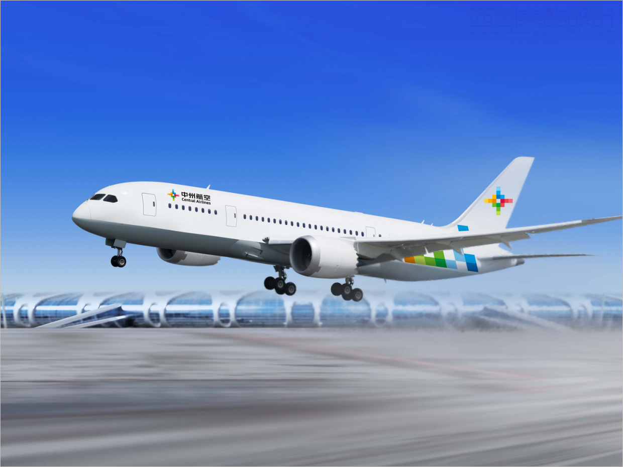 中州航空有限責(zé)任公司品牌形象vi升級設(shè)計之應(yīng)用設(shè)計之飛機機身噴涂設(shè)計